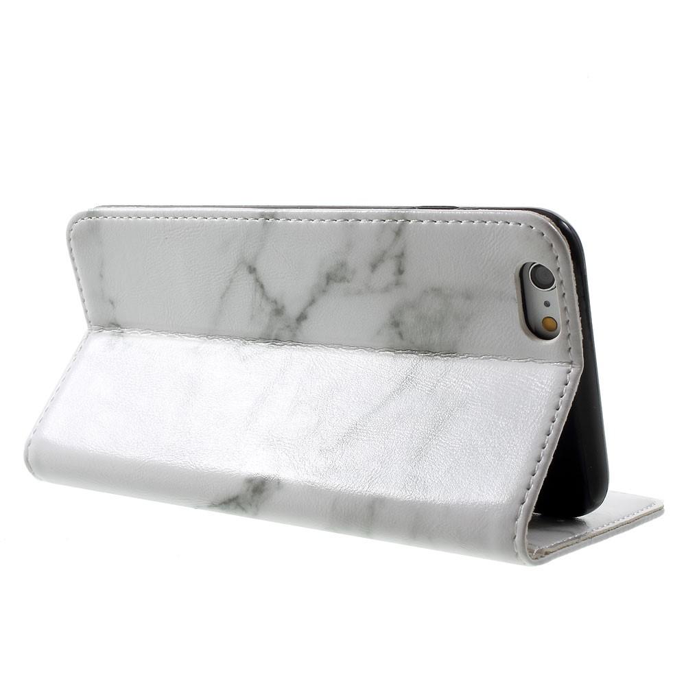 iPhone 6 Plus/6S Plus Wallet Book Cover White Marble