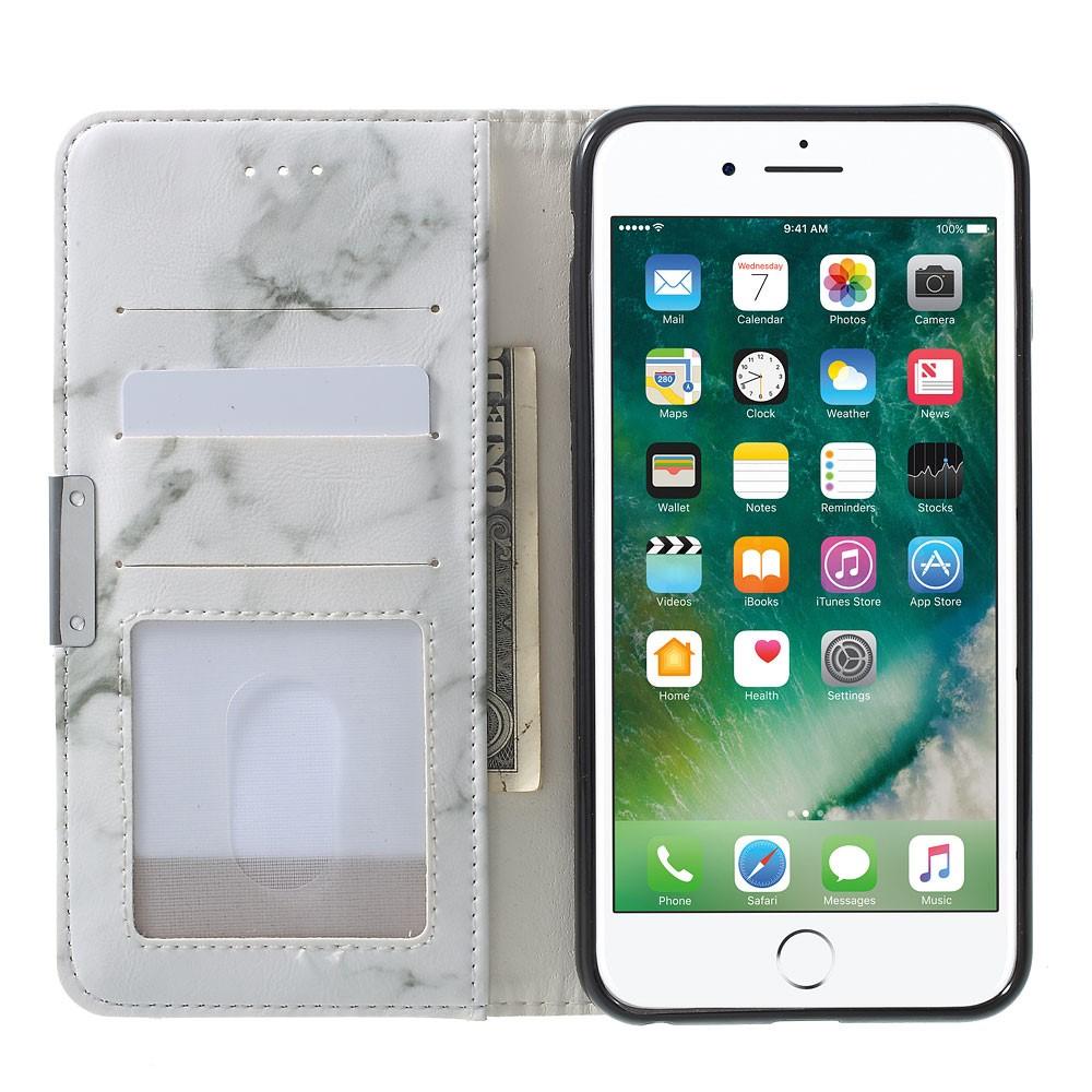 iPhone 6 Plus/6S Plus Wallet Book Cover White Marble