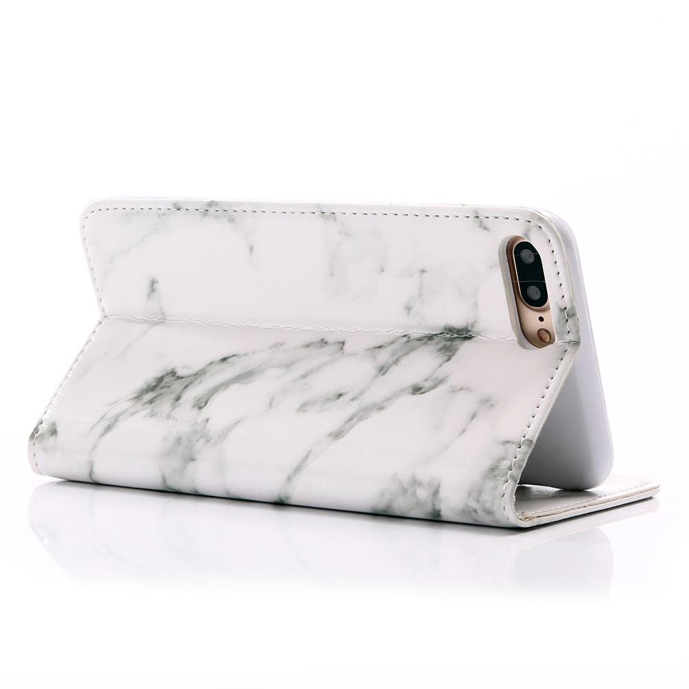 iPhone 7 Plus/8 Plus Wallet Book Cover White Marble