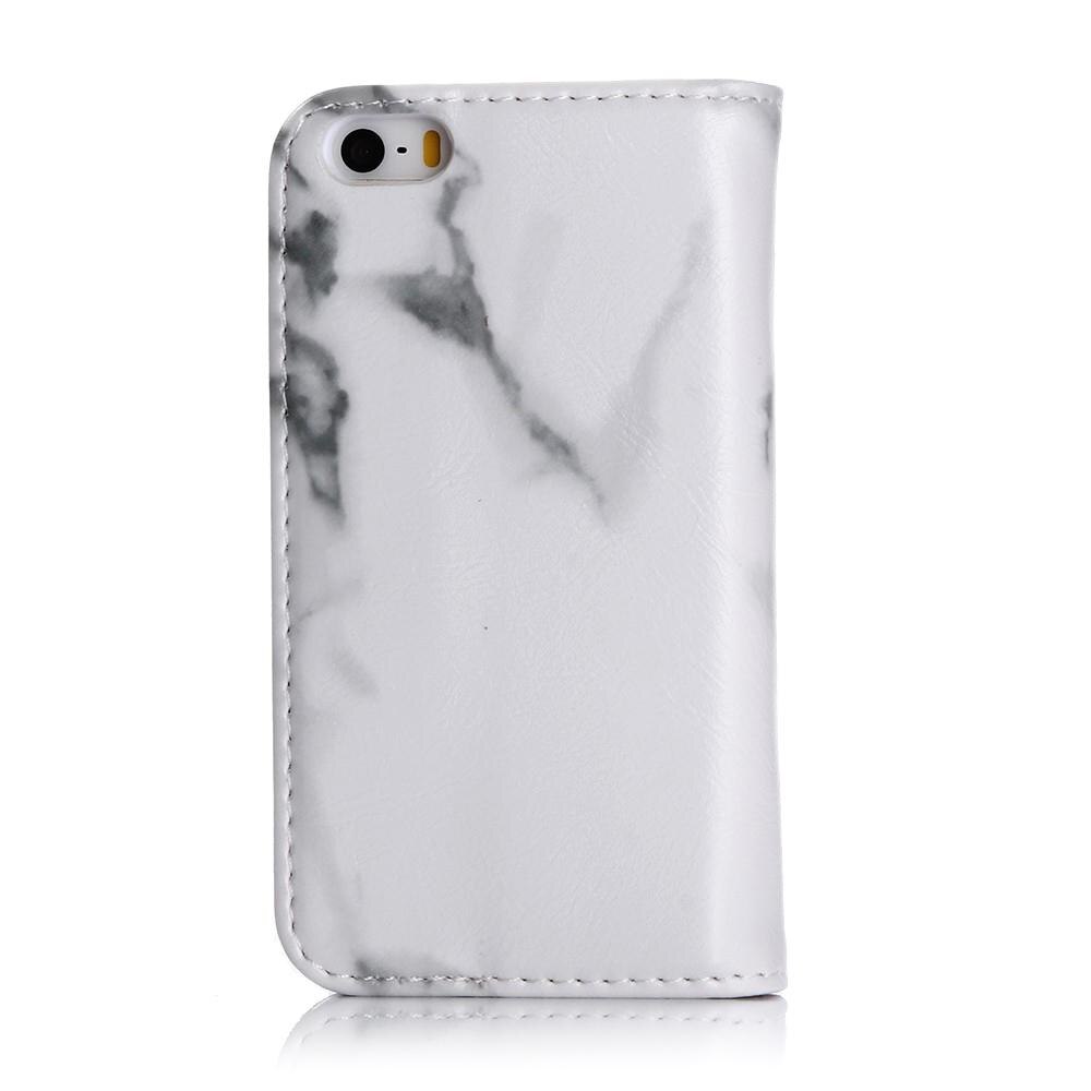 iPhone 5/5S/SE Wallet Book Cover White Marble