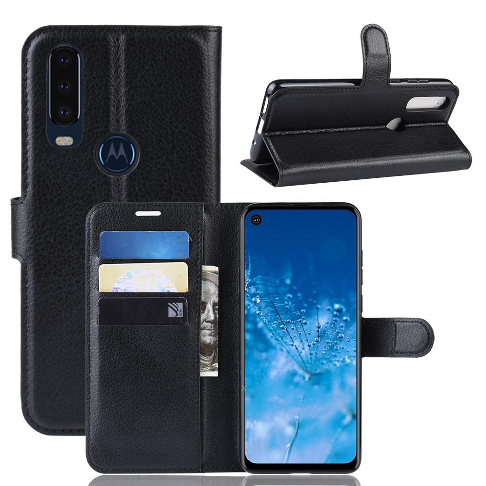 Motorola One Action Wallet Book Cover Black