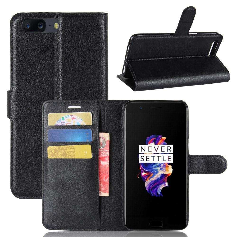 OnePlus 5 Wallet Book Cover Black