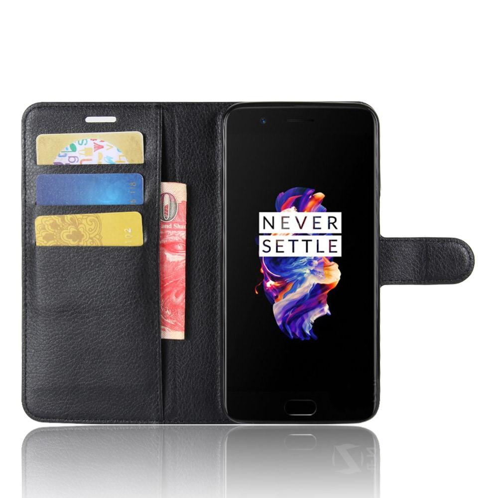 OnePlus 5 Wallet Book Cover Black