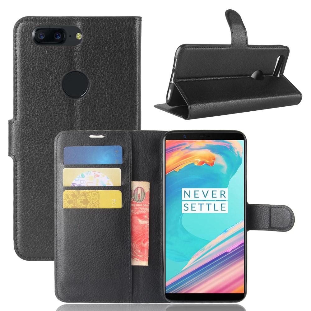 OnePlus 5T Wallet Book Cover Black