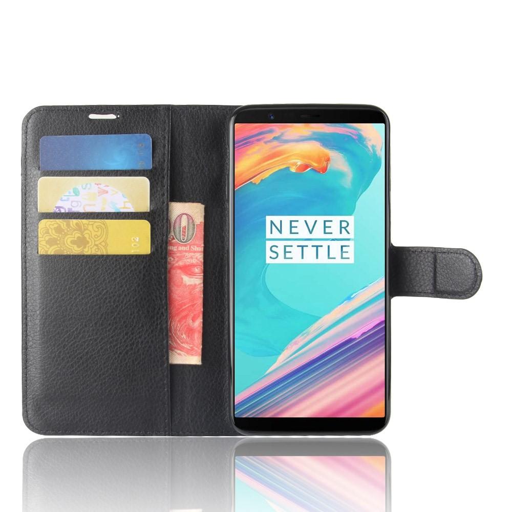 OnePlus 5T Wallet Book Cover Black