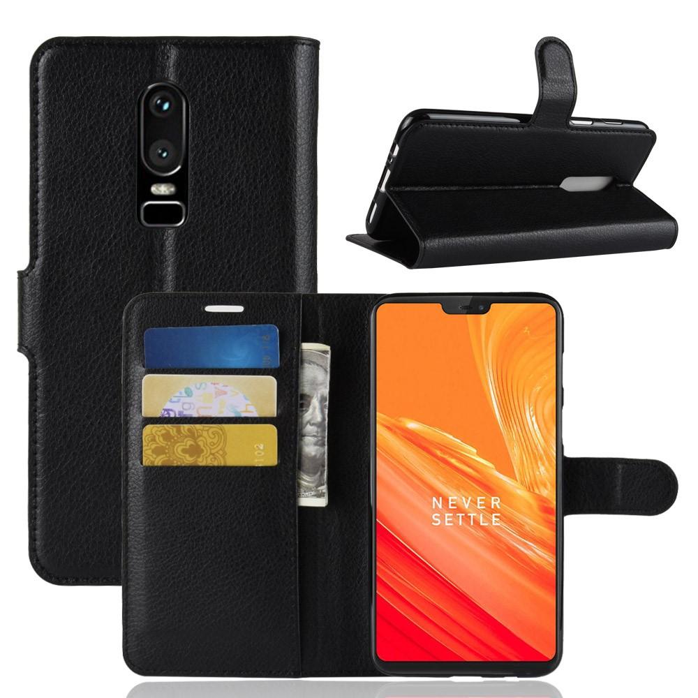 OnePlus 6 Wallet Book Cover Black