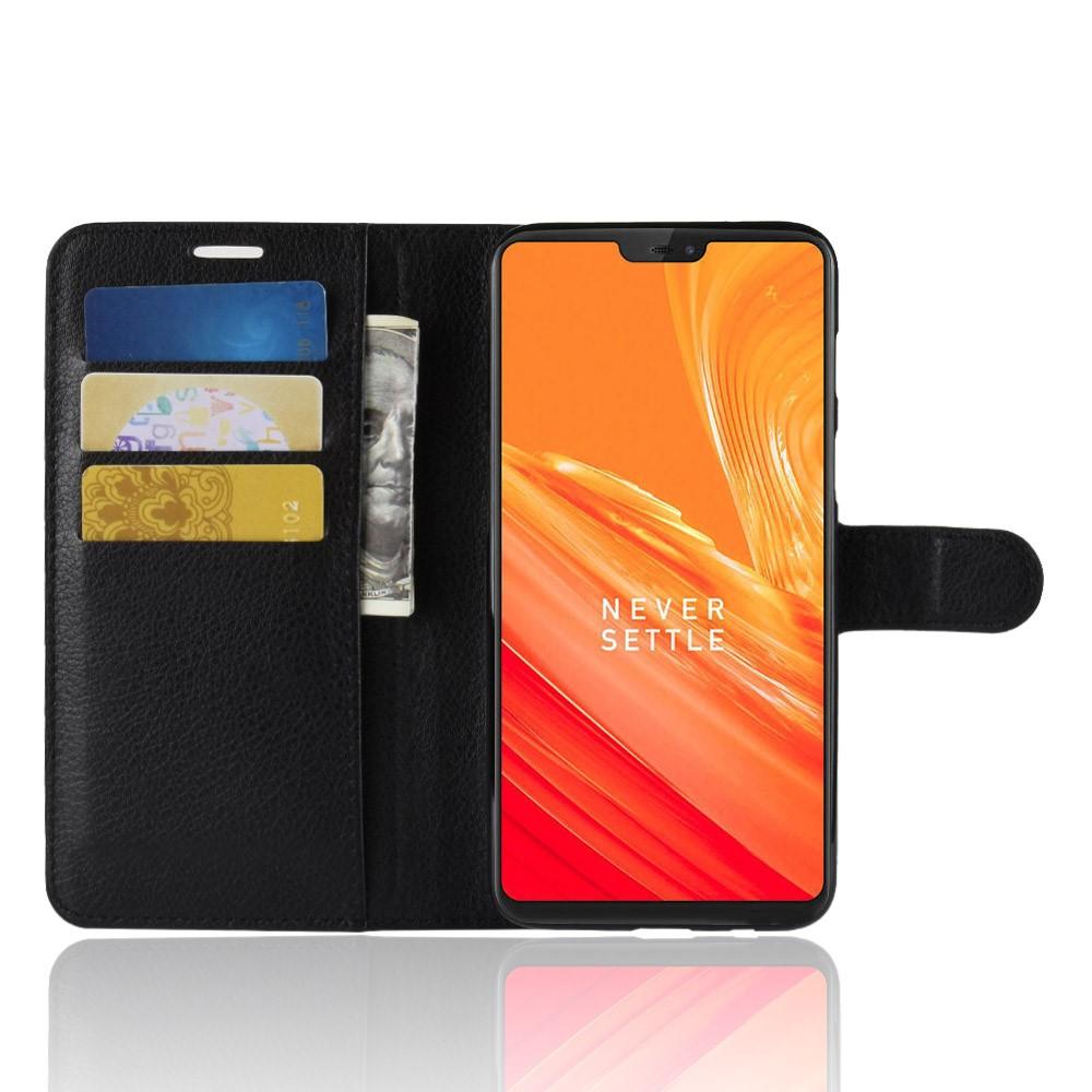 OnePlus 6 Wallet Book Cover Black