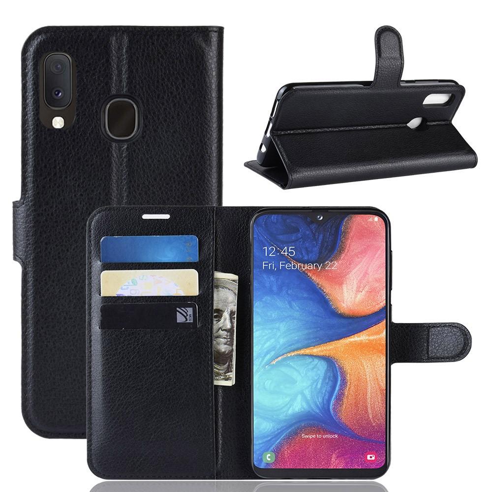 Samsung Galaxy A20e Wallet Book Cover Black