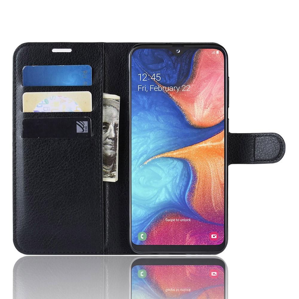 Samsung Galaxy A20e Wallet Book Cover Black