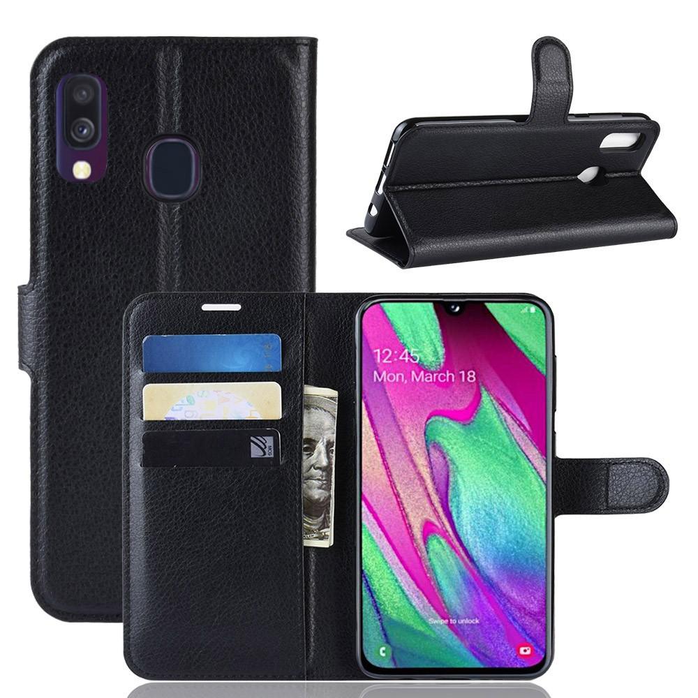 Samsung Galaxy A40 Wallet Book Cover Black