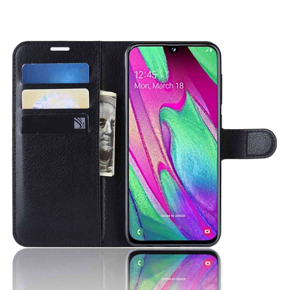 Samsung Galaxy A40 Wallet Book Cover Black