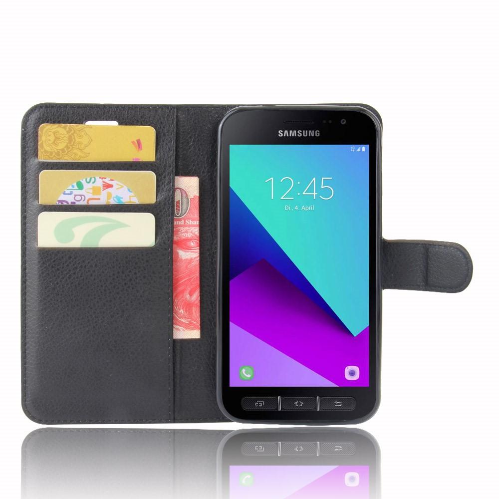 Samsung Galaxy Xcover 4/4s Wallet Book Cover Black