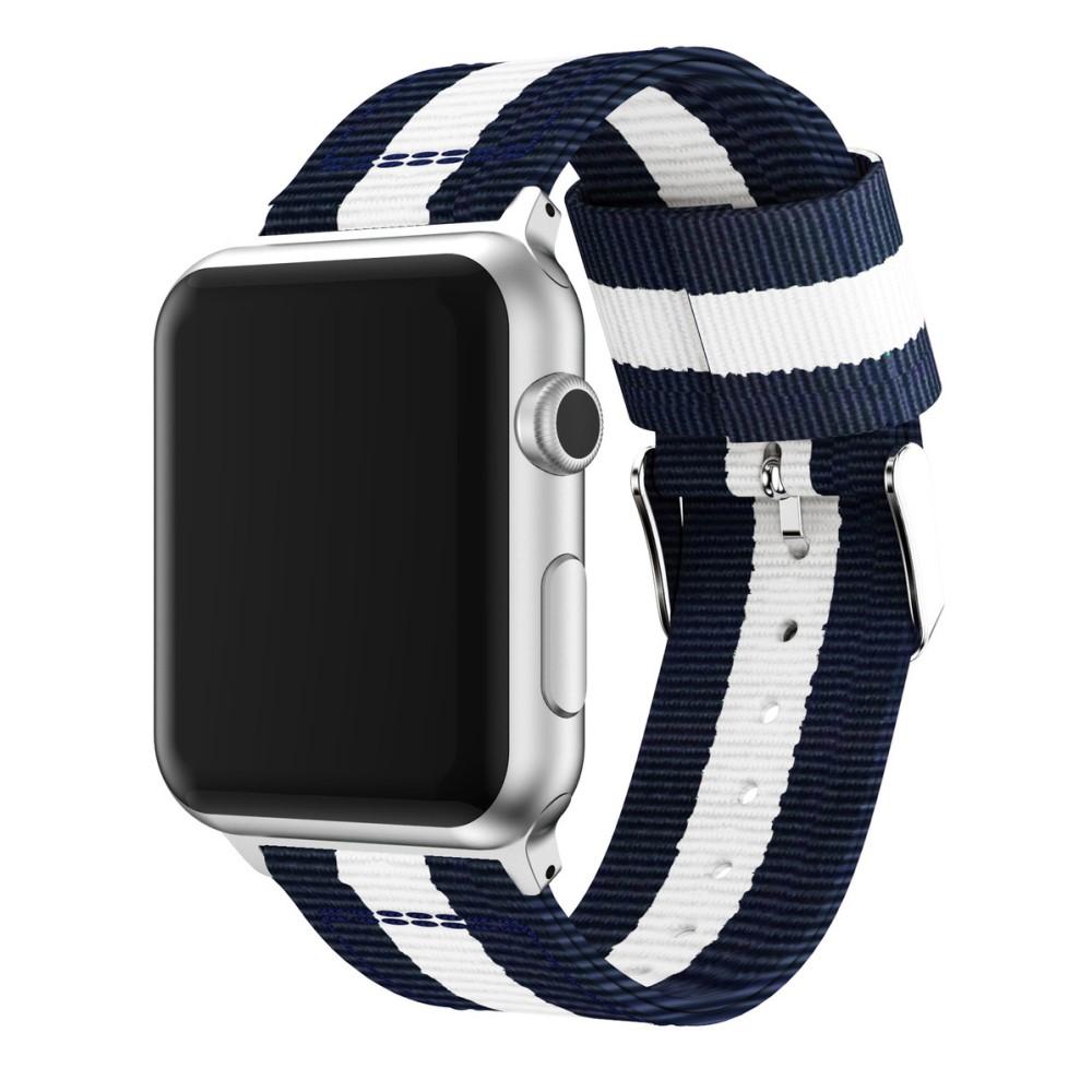 Apple Watch 44mm Nylon Strap Blue/white