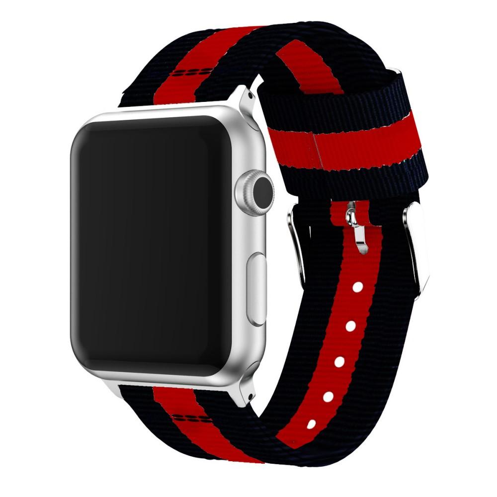 Apple Watch SE 44mm Nylon Strap Black/red