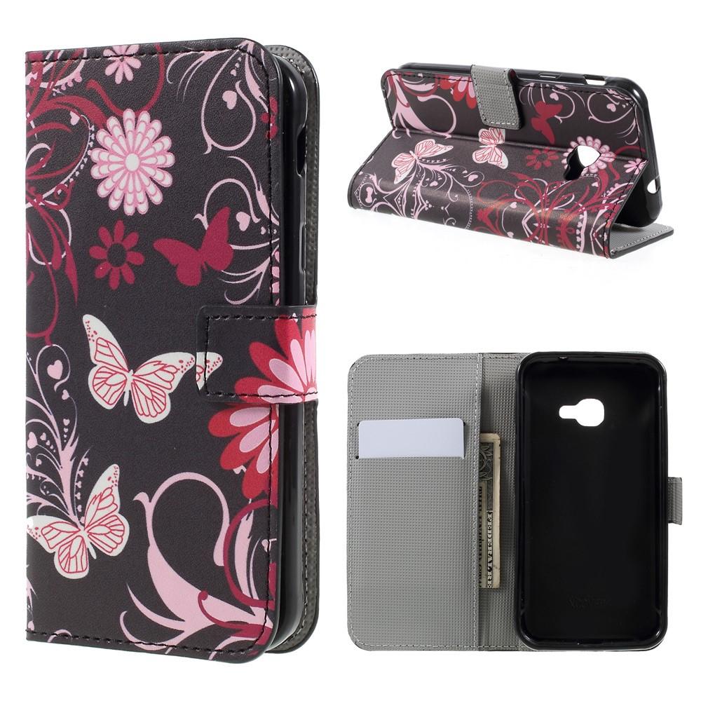 Samsung Galaxy Xcover 4/4s Wallet Case Black Butterfly