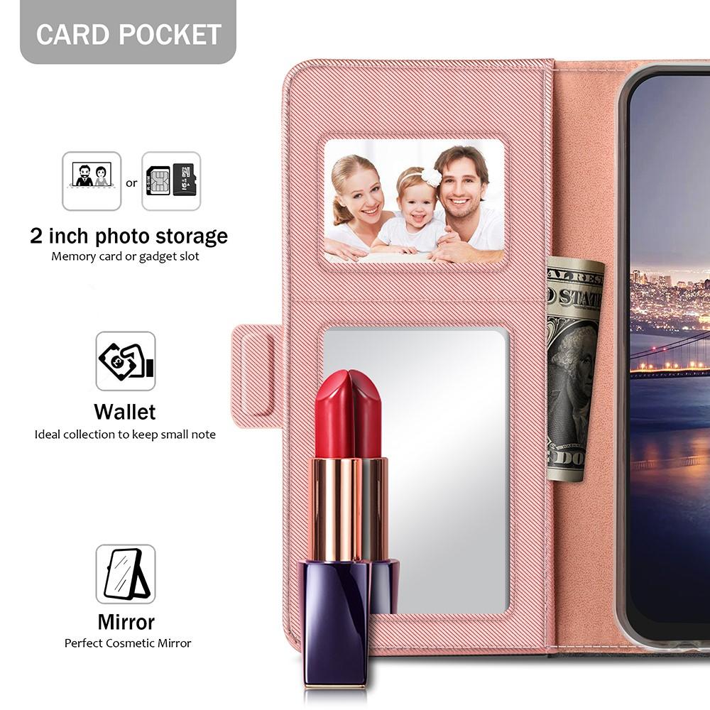 iPhone Xs Max Wallet Case Mirror Pink Gold