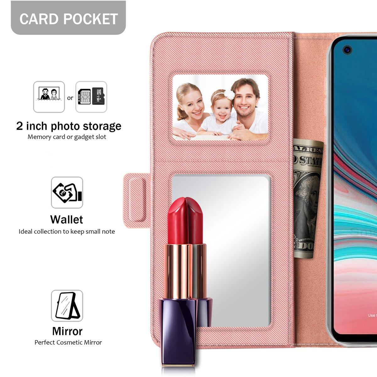 Samsung Galaxy A40 Wallet Case Mirror Pink Gold