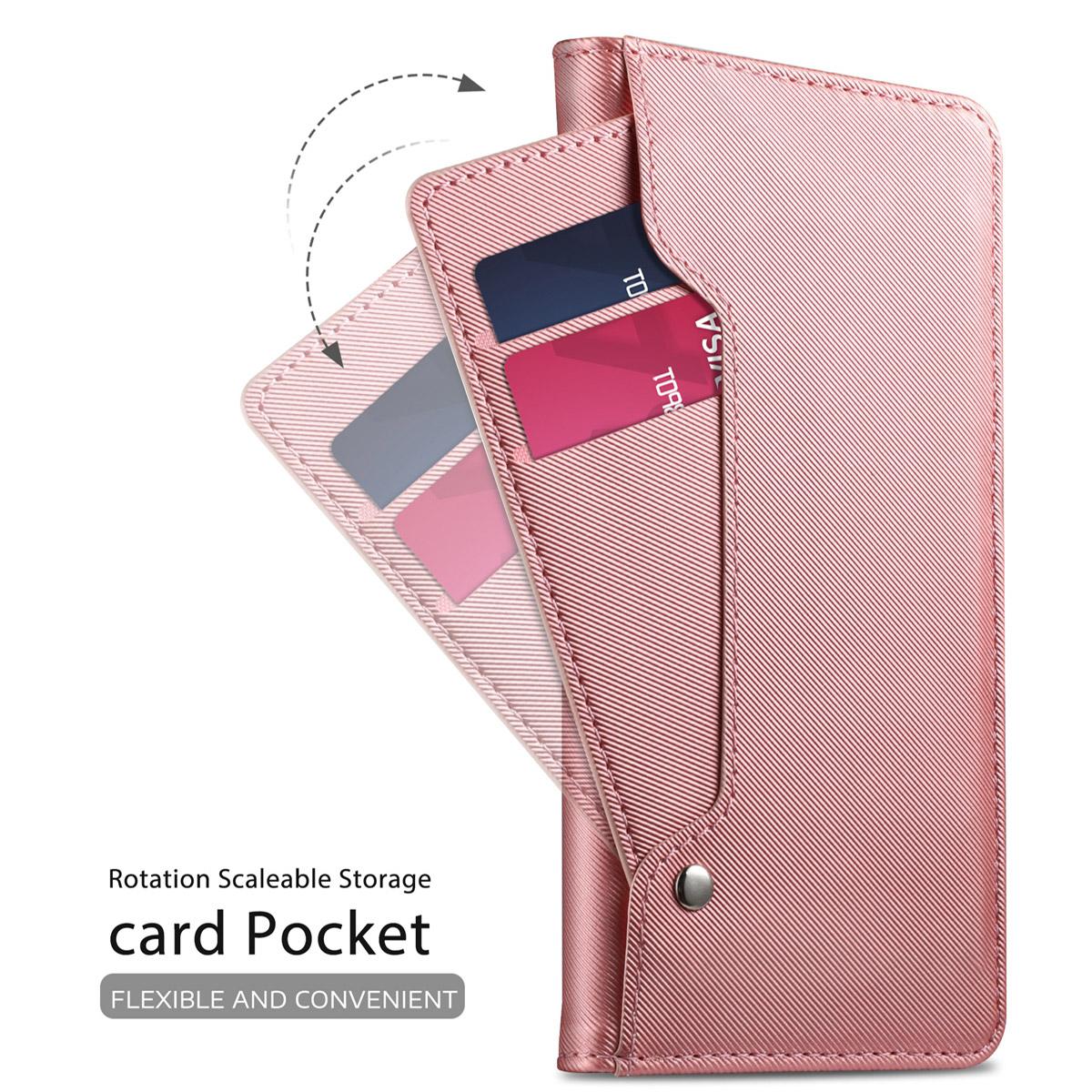 Samsung Galaxy A40 Wallet Case Mirror Pink Gold