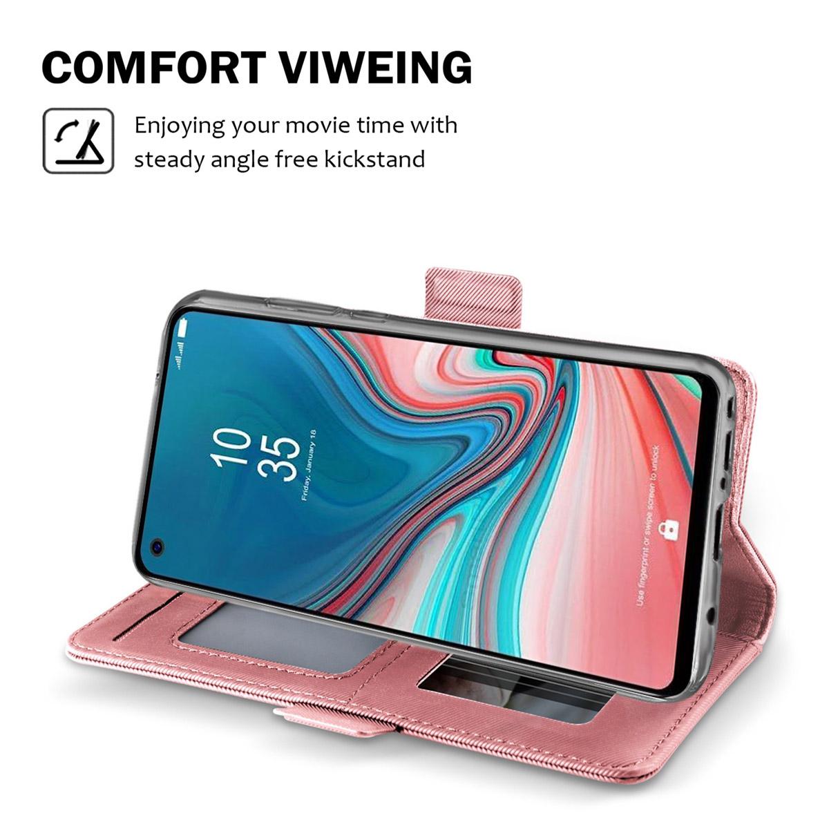 Samsung Galaxy A40 Wallet Case Mirror Pink Gold