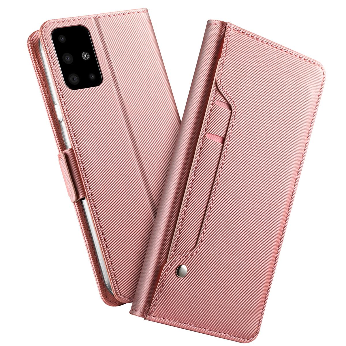 Samsung Galaxy A51 Wallet Case Mirror Pink Gold