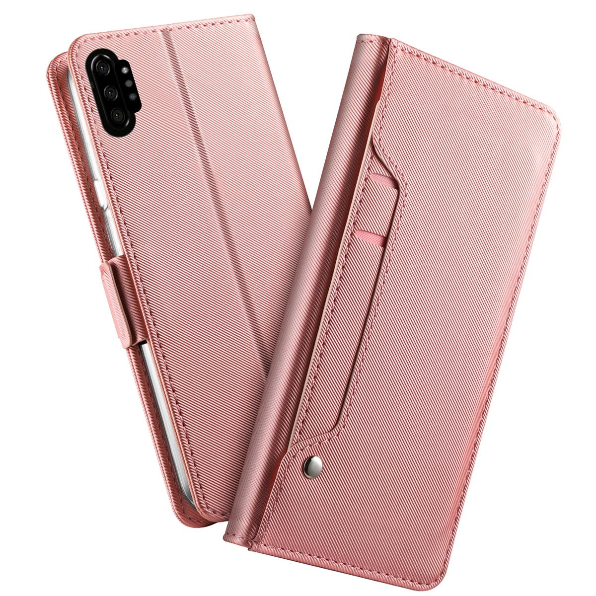 Samsung Galaxy Note 10 Plus Wallet Case Mirror Pink Gold