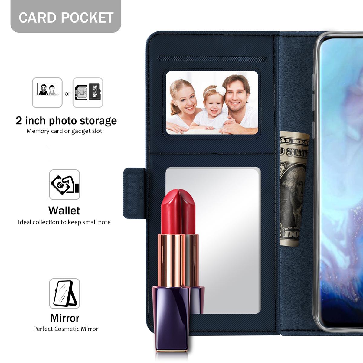 Samsung Galaxy S20 Wallet Case Mirror Dark Blue
