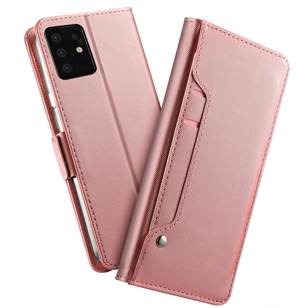 Samsung Galaxy S20 Plus Wallet Case Mirror Pink Gold