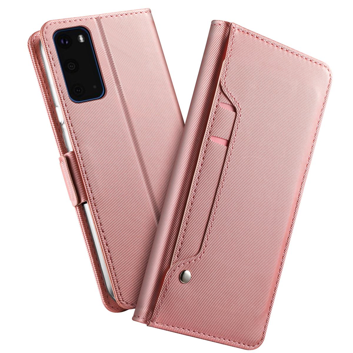 Samsung Galaxy S20 Wallet Case Mirror Pink Gold