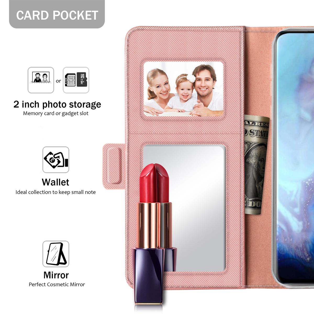 Samsung Galaxy S20 Wallet Case Mirror Pink Gold