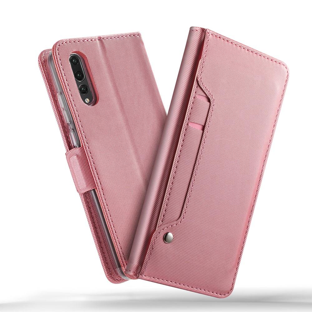 Huawei P20 Pro Wallet Case Mirror Pink Gold