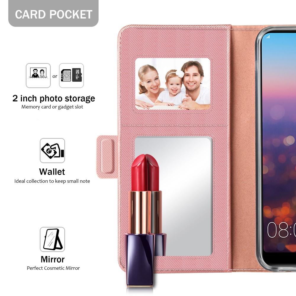 Huawei P20 Pro Wallet Case Mirror Pink Gold