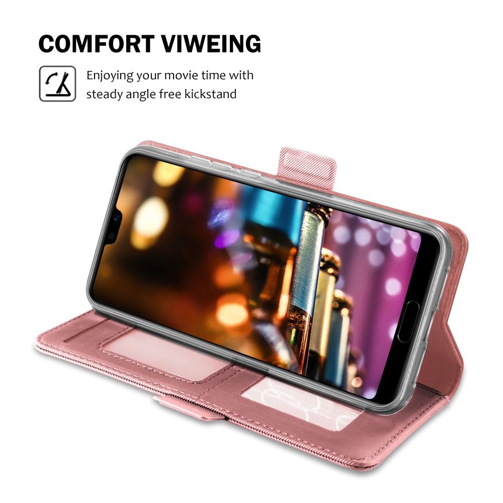 Huawei P20 Pro Wallet Case Mirror Pink Gold