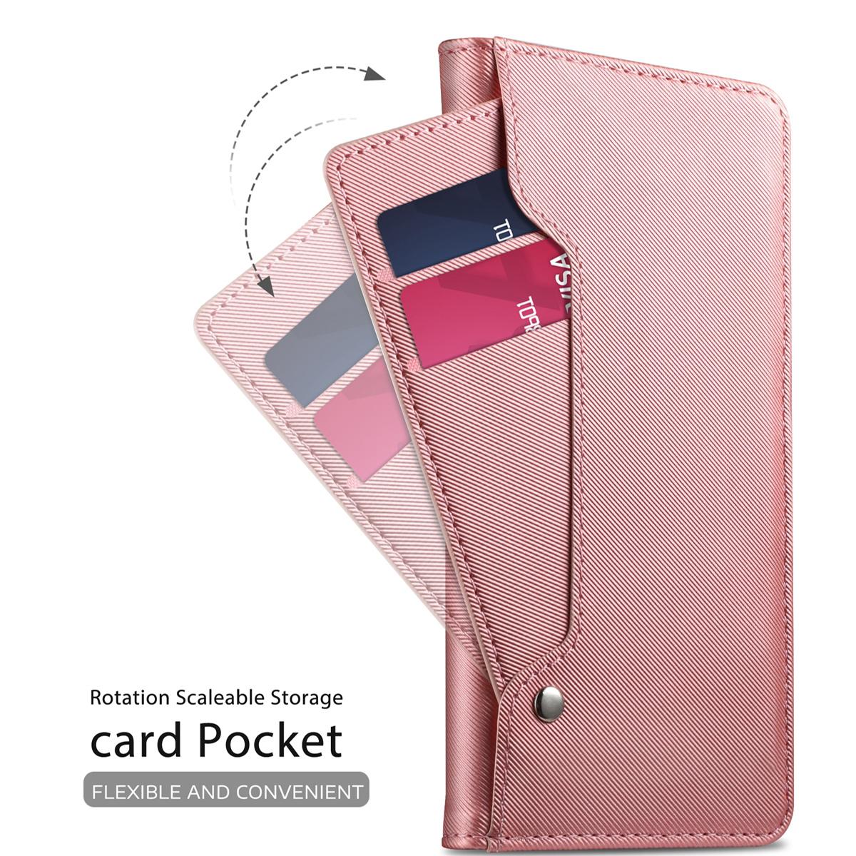 Huawei P30 Wallet Case Mirror Pink Gold