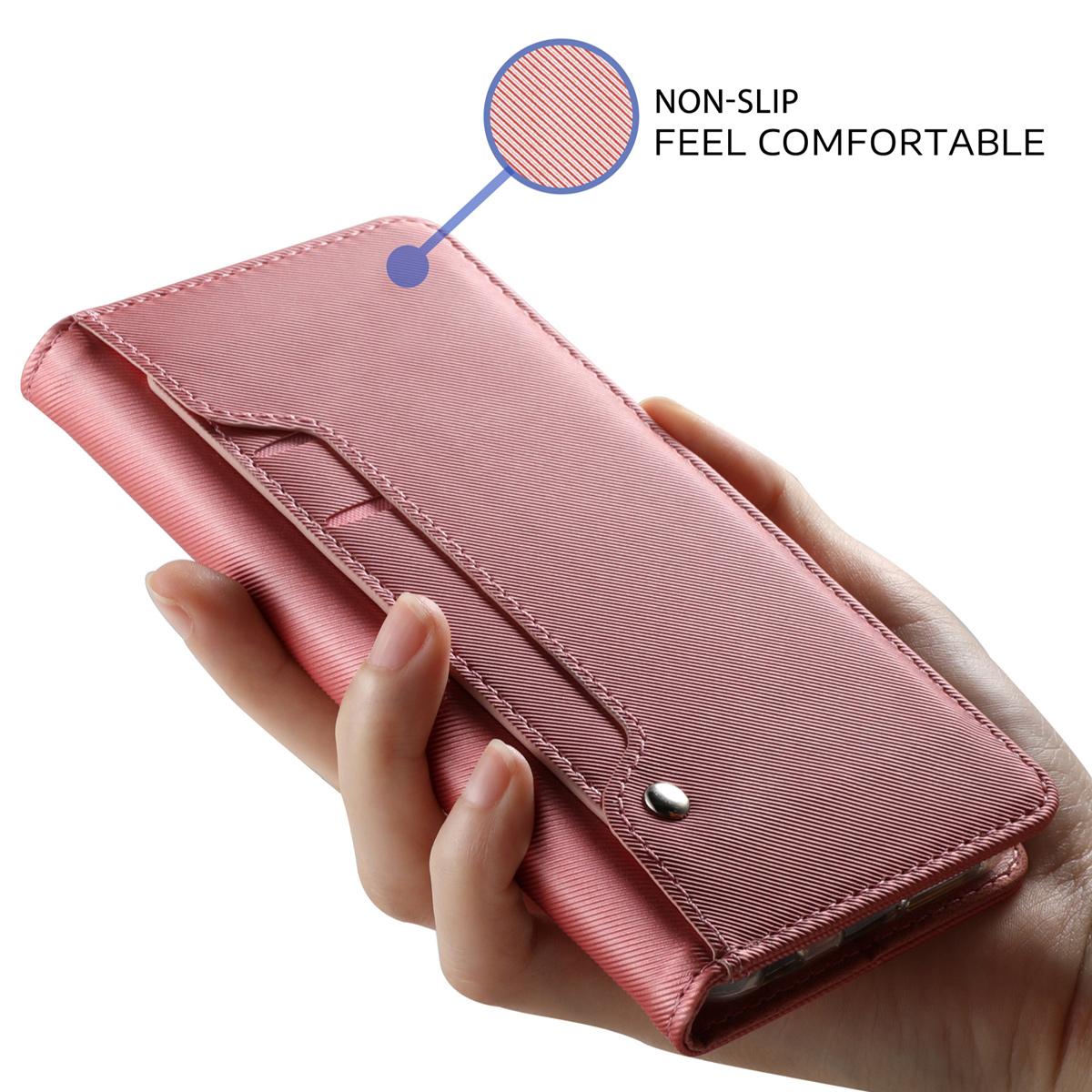 Huawei P30 Wallet Case Mirror Pink Gold