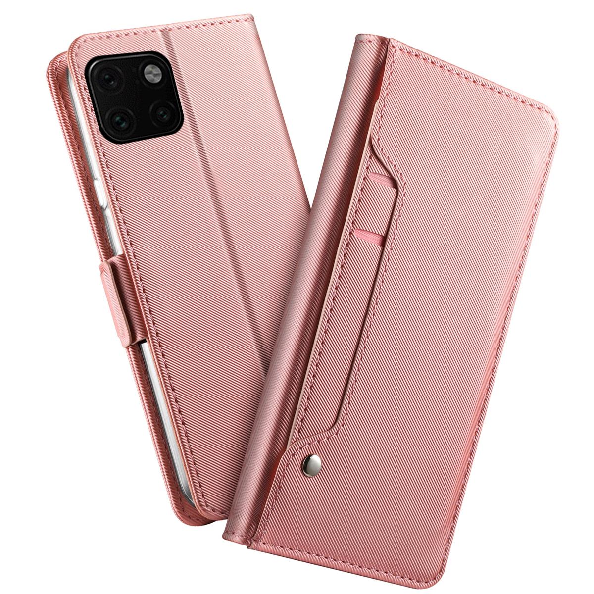 iPhone 11 Wallet Case Mirror Pink Gold