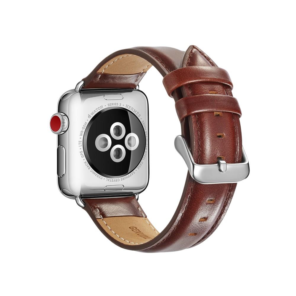 Apple Watch 45mm Series 8 Premium Leather Band Brown