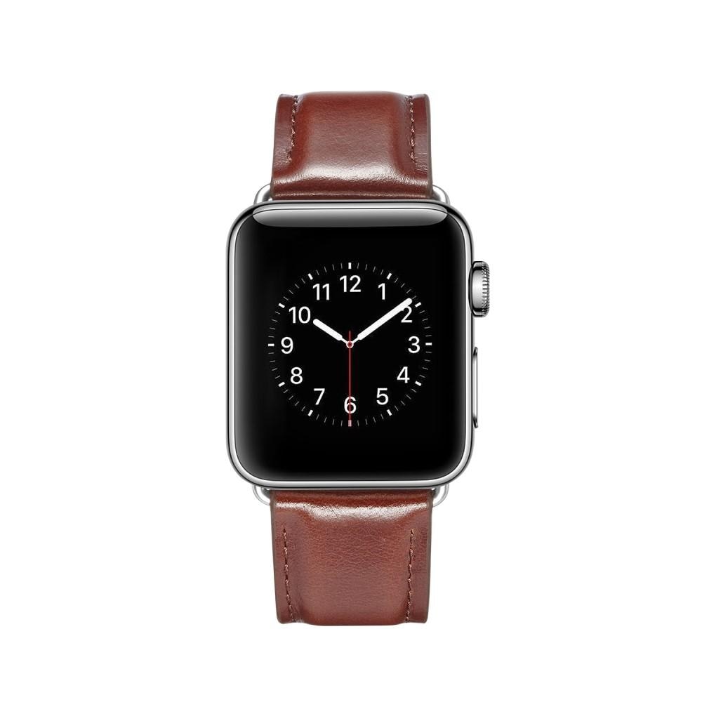 Apple Watch SE 44mm Premium Leather Band Brown