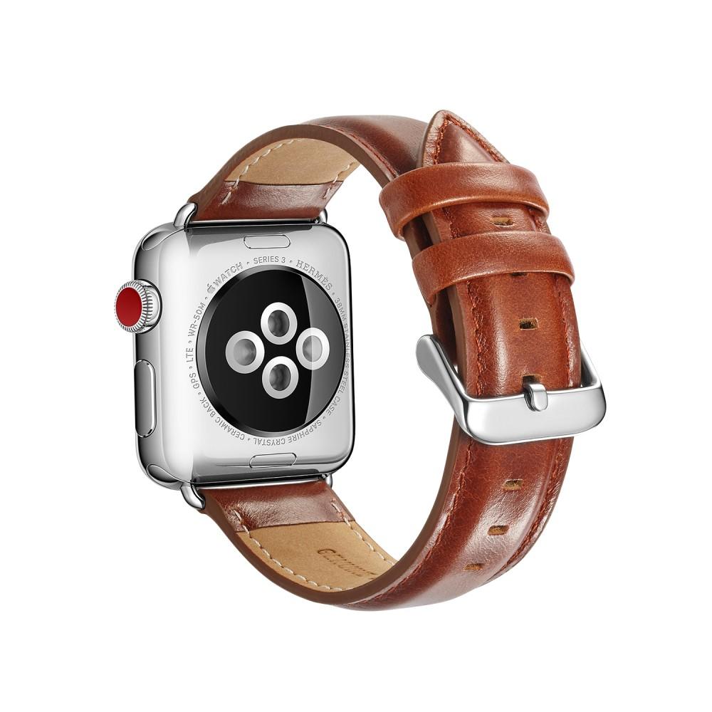 Apple Watch SE 44mm Premium Leather Band Cognac