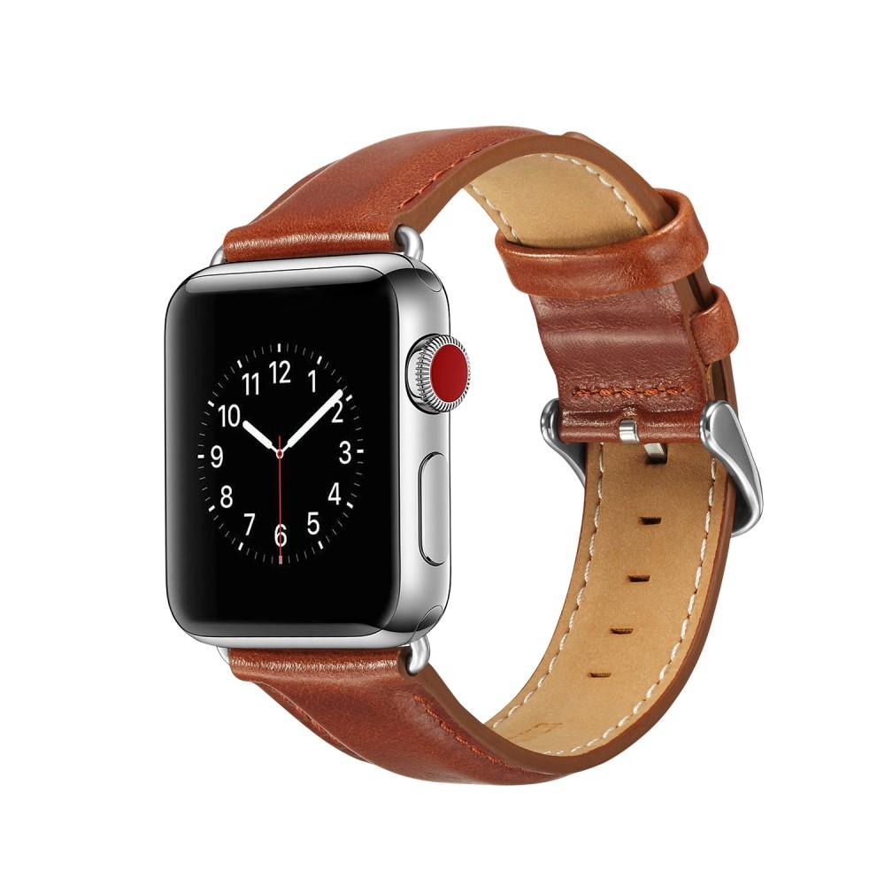 Apple Watch 45mm Series 7 Premium Leather Band Cognac