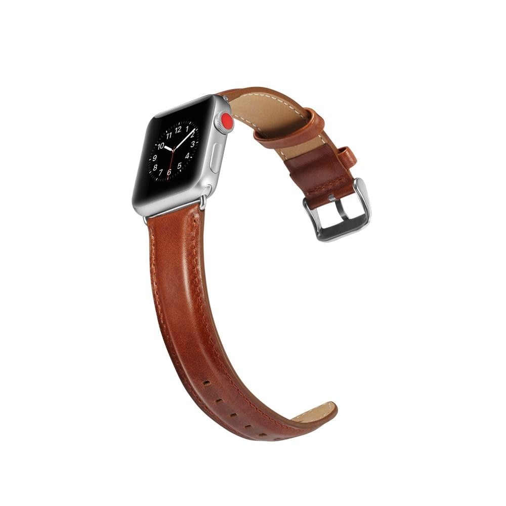 Apple Watch 45mm Series 7 Premium Leather Band Cognac