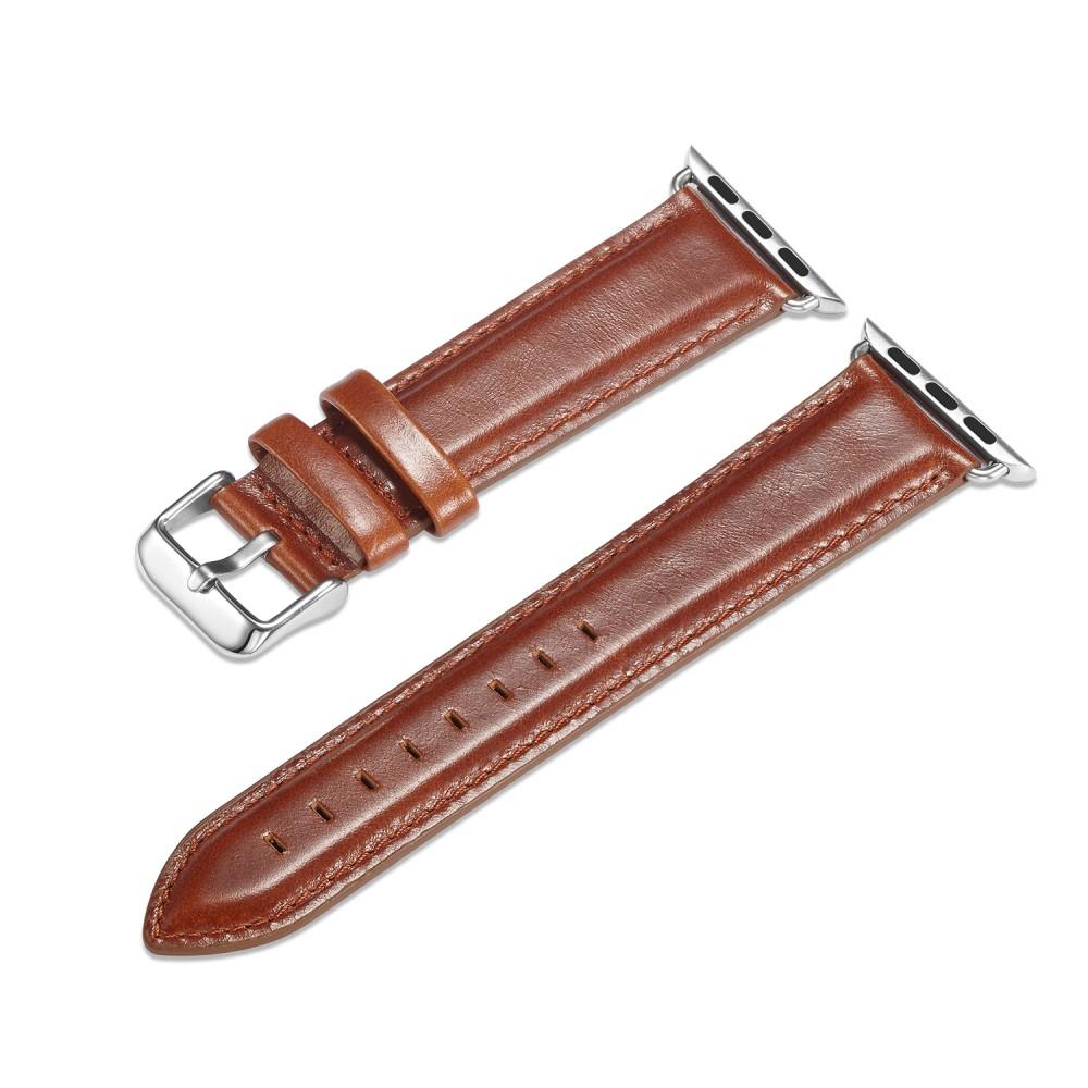 Apple Watch 45mm Series 7 Premium Leather Band Cognac