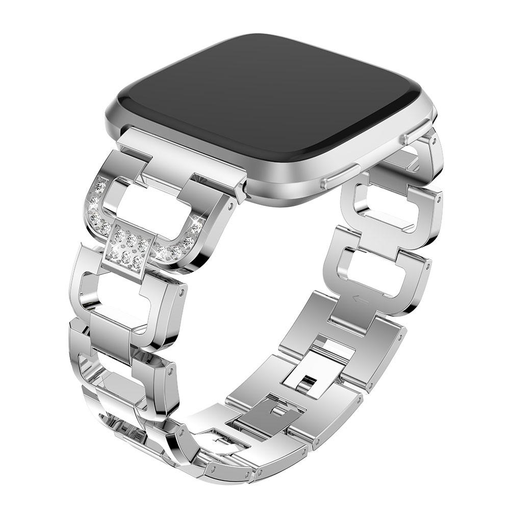 Fitbit Versa/Versa 2 Rhinestone Bracelet Silver