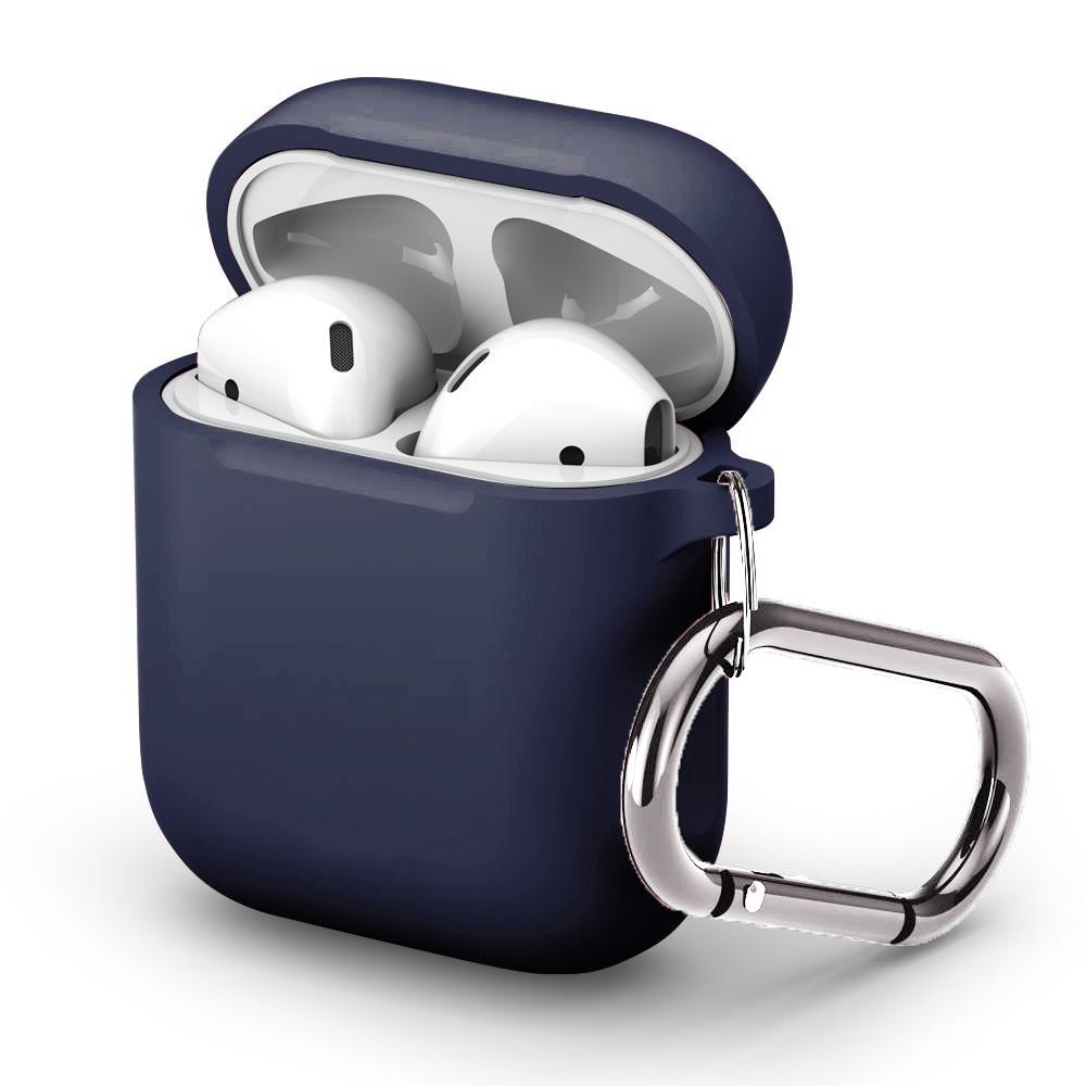 AirPods Silicone Cover with Carabiner Dark Blue