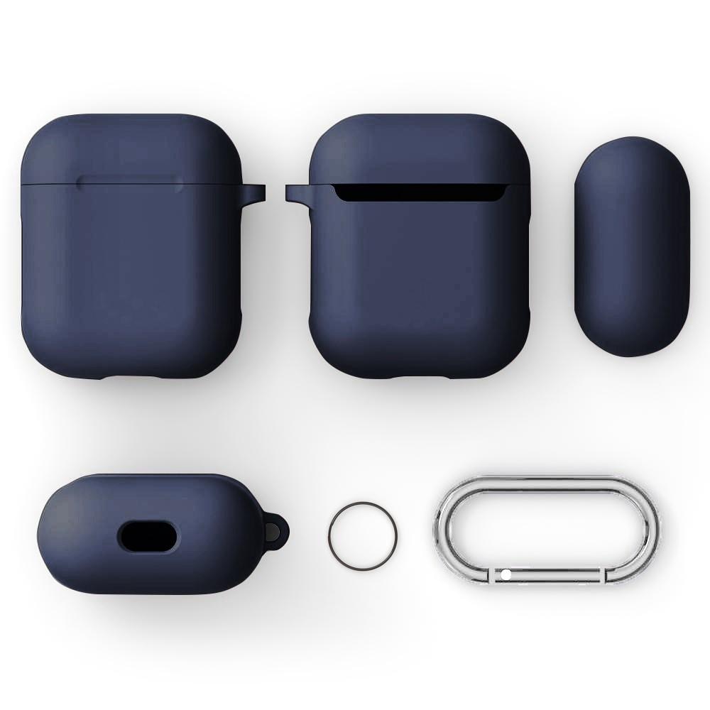 AirPods Silicone Cover with Carabiner Dark Blue