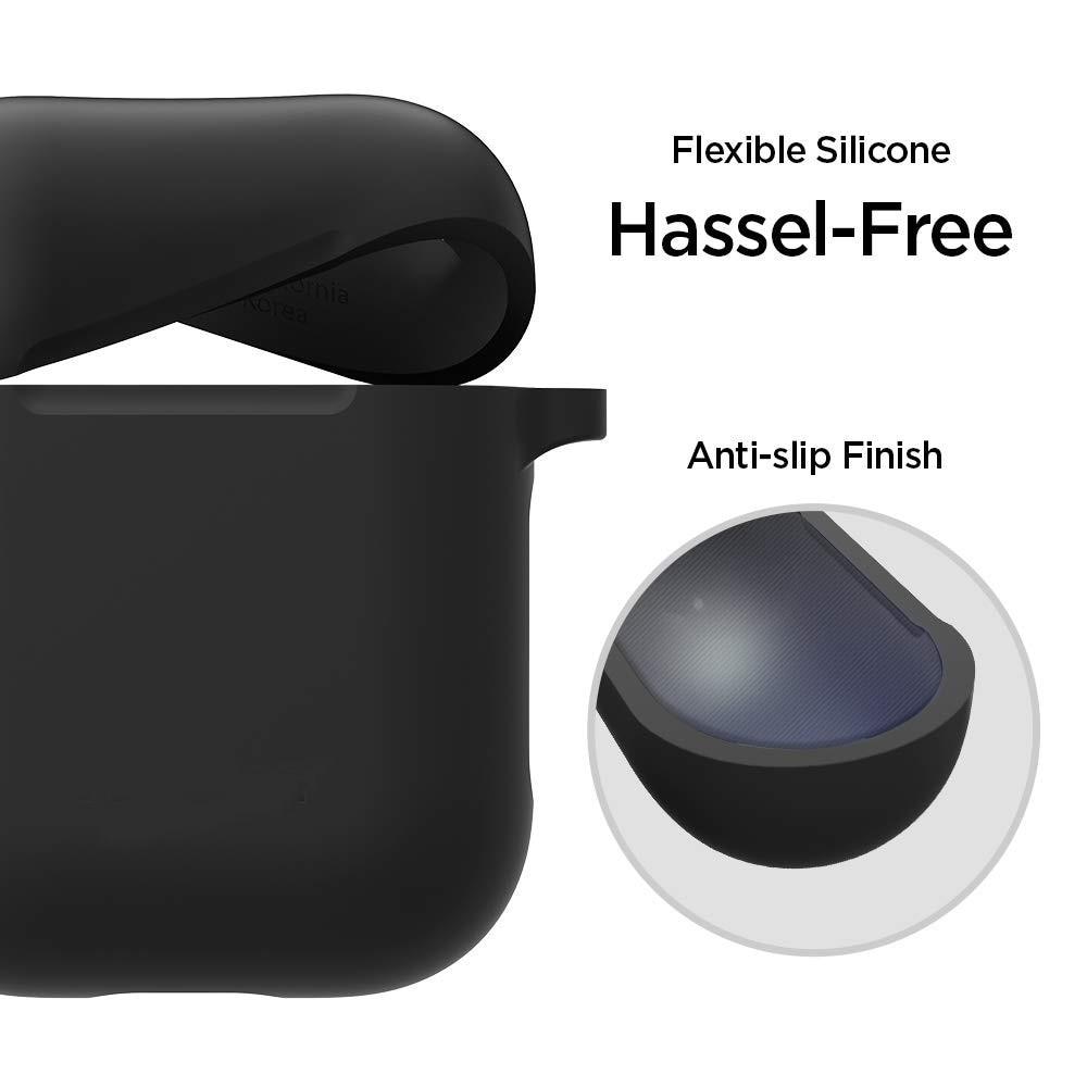 AirPods Silicone Cover with Carabiner Black