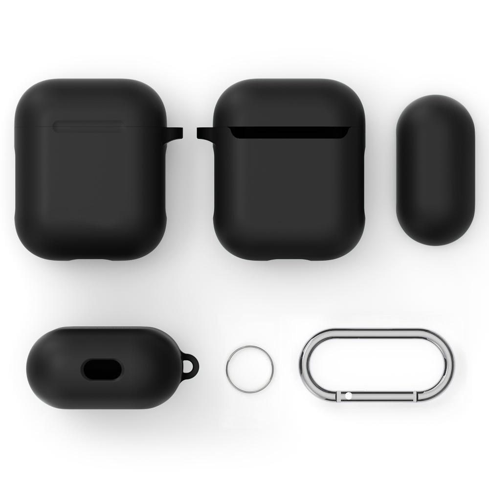 AirPods Silicone Cover with Carabiner Black