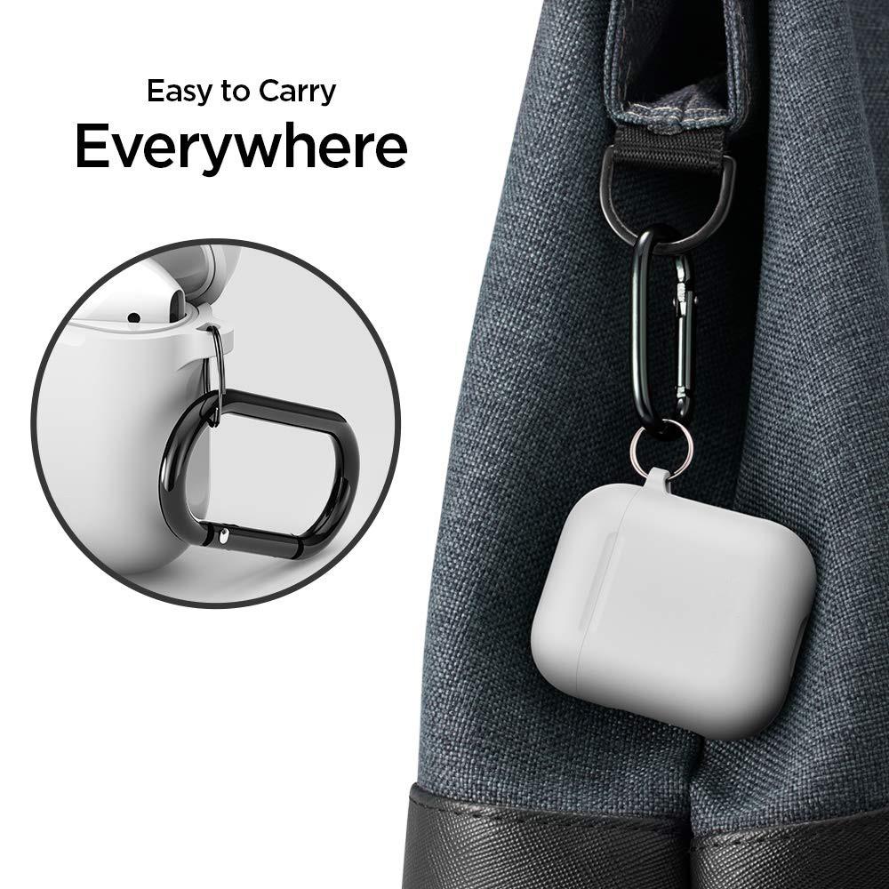 AirPods Silicone Cover with Carabiner Black