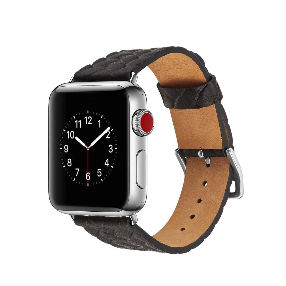 Apple Watch SE 44mm Woven Leather Band Black