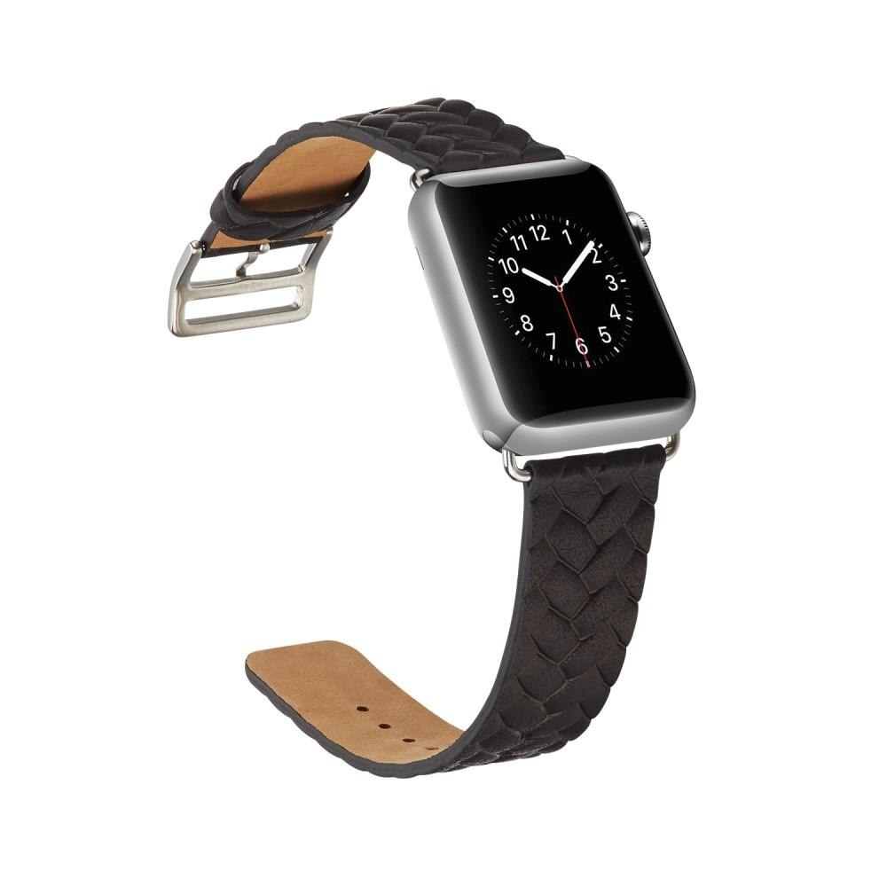 Apple Watch SE 44mm Woven Leather Band Brown