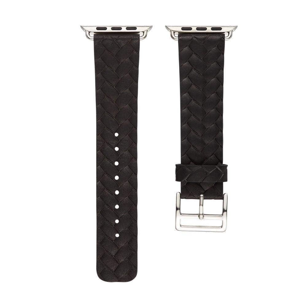 Apple Watch 42/44/45 mm Woven Leather Band Black